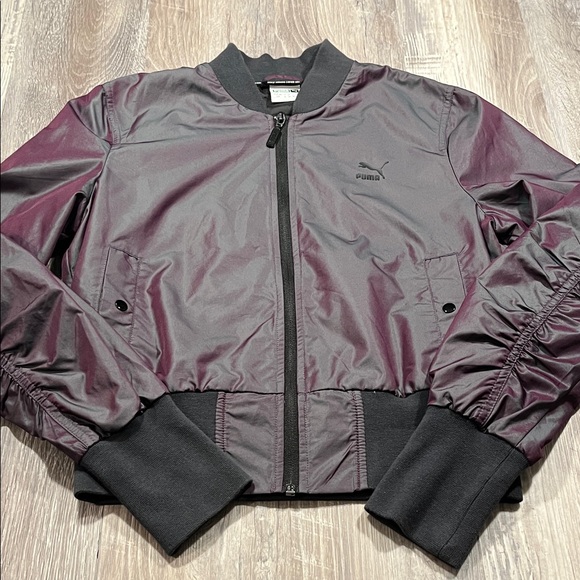 Puma Jackets & Blazers - Puma Iridescent Bomber
Jacket In Plum Jacket with Black Trim Size Small